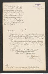 k.k. naturhistorisches Hofmuseum, Intendanzakten 1885-1896 (Hauer), Aktenzahl Z.446/1888, Seite 1